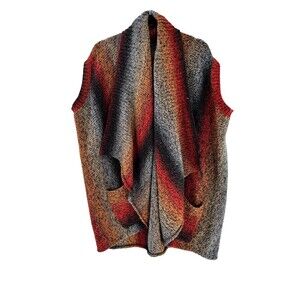 Women's Rebecca Elliot Waterfall Wool Blend Oversized Sweater Vest Size S/M